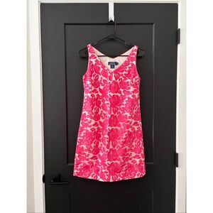 Vineyard Vines for The Kentucky Derby Silk Embroidered Rose Shift Dress Size 0